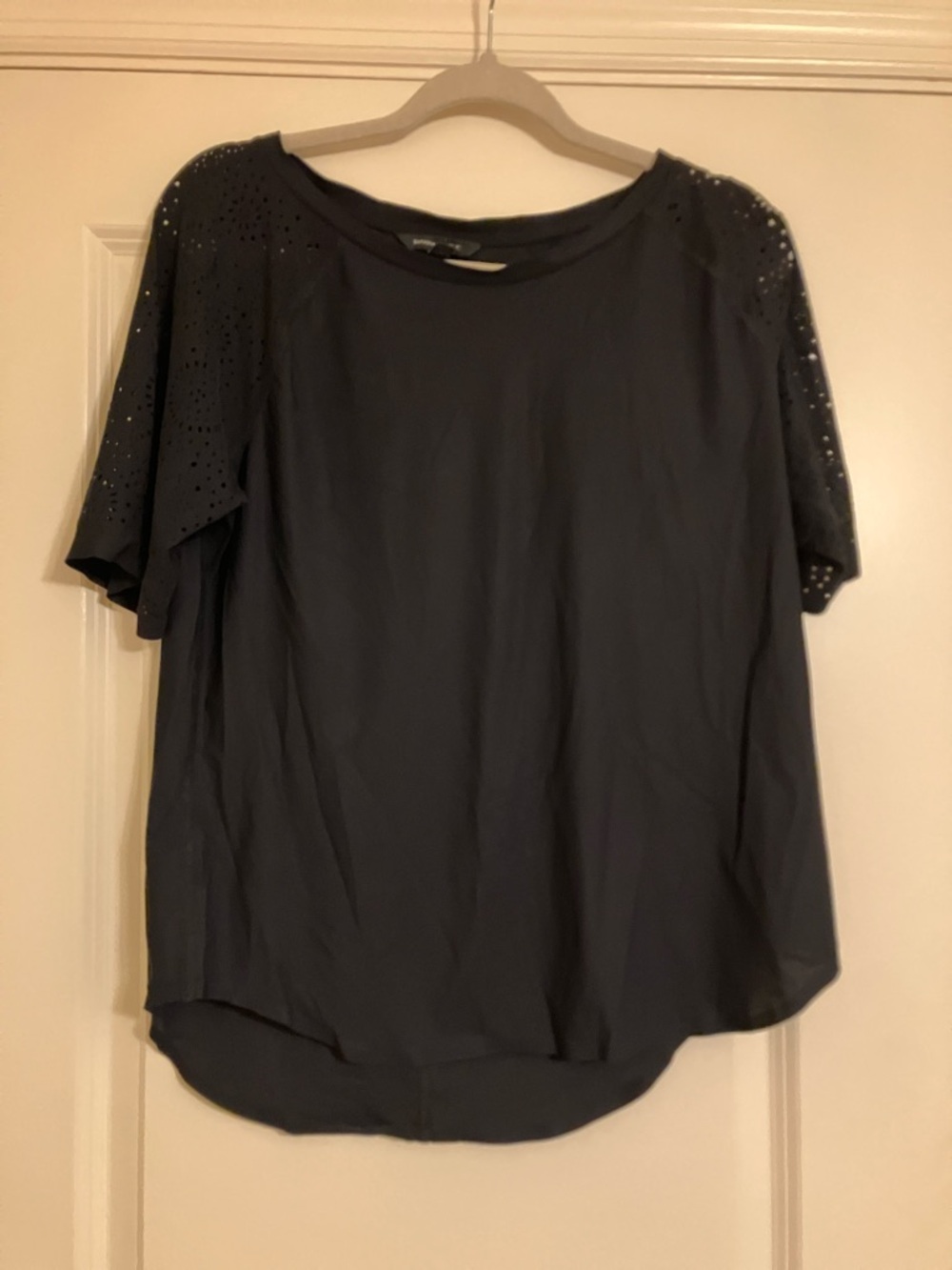 Banana Republic Black Laser Cut Top Size Medium